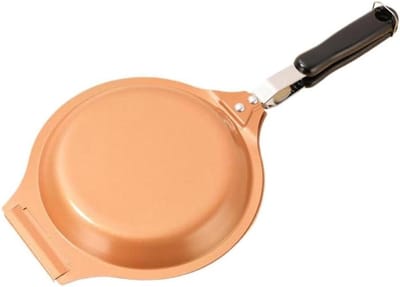 Dubbele Omeletpan - Tortilla Pan Koekenpan - Snel Maaltijden Maken - Gelijkmatige Warmteverdeling - 19 cm - Oranje