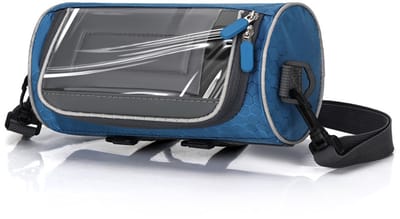 Multifunctionele fietstas - fietstas vooraan met afneembare schouderband - schoudertas voor buiten - fietstas voor op de fiets - multifunctionele tas - touchscreen fietstas - krasbestendig en slijtvast (lichtblauw)