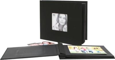 Deknudt Frames fotoalbum - zwart linnen - 20x pagina zwart 23,7x20,5cm