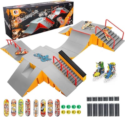Grote Vinger Skatepark Set - 14-in-1 DIY Montage Fingerboard Skatebaan voor Kinderen
