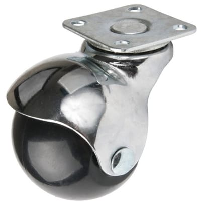 DOMINO - Zwenkwielen 50mm - Draaiende Plaat - Belasting 45kg - Rubberen Meubelwielen - Wieltjes Set - Roller