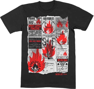 Stiff Little Fingers - Flyer Heren T-shirt - M - Zwart