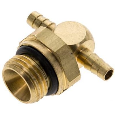 4 mm & G1/4'' Messing T-slangpilaar met buitendraad NBR Afdichting
