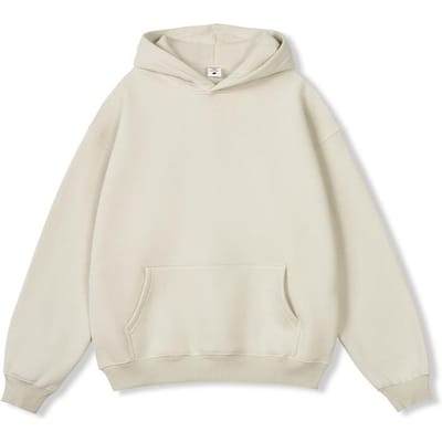 350G Velvet Hoodie voor Heren Effen Kleur Losse Verdikte Jas XL beige
