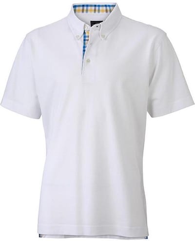 James and Nicholson Herenpolo (Wit/Blauw/Geel)