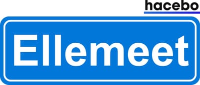 Hacebo - Plaatsnaam Sticker - 29x10 CM - Ellemeet sticker - Verkeersborden sticker - grappige cadeaus - Ellemeet