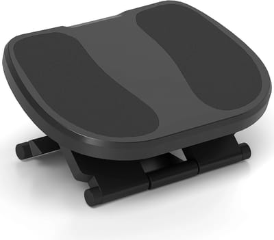 Roossentials voetensteun - Voetenbank - Bureau accessoires - Anti slip - Met verstelbare hoogte en hoek - Grijs - Voor kantoor