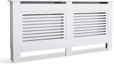 Aura® Radiatorbekleding - Radiatoromkasting - Radiatorombouw - Ombouw Verwarming – Radiatorhoes – Verwarmingshoes – Radiator Afdekking – Wit - 19cm x 172cm x 82cm