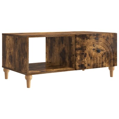 vidaXL - Salontafel - Gerookt - eiken - 90 - x - 50 - x - 40 - cm - Bewerkt - hout