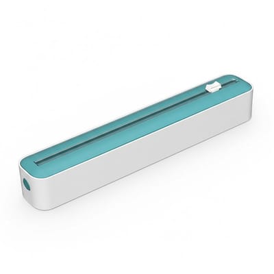 Ynkkvre – Aluminiumfolie-dispenser – 36,5 x 5,5 x 5 cm met snijder – herbruikbare folie- en plasticwikkeldispenser – organizer voor keuken