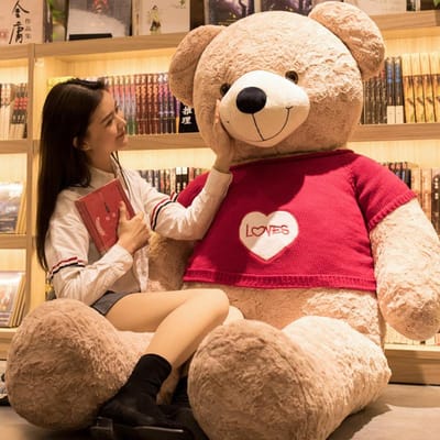 Amerikaanse Grote Beer Pop Grote Maat Teddybeer Pluche Speelgoed Knuffelbeer Lintbeer Schattige Grote Beer Cadeau Cadeau voor Vriendin 80cm