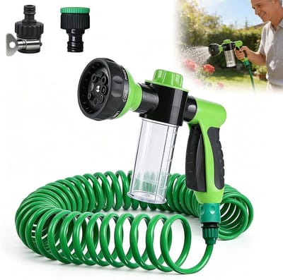 Uitbreidbare Tuinslang - Groen - 8 Irrigatiemodi - Intrekbaar Design - Voor Tuin en Auto