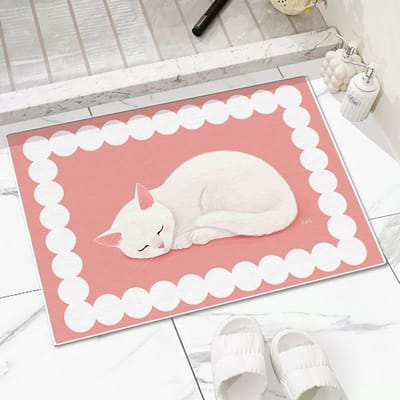 Cartoon Dier Schattig Diatomeeënaarde Badkamer Toilet Toilet Deur Absorberend Antislip Sneldrogend Vloermat Mat Tapijt 40 * 60Cm diatom mud
