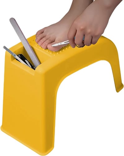 Voetensteun - Pedicure bankje - Voetverzorging thuis - Antislip onderkant - 29 cm breed - Geel