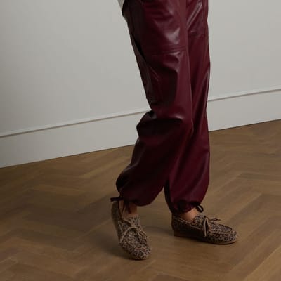 Manfield - Dames - Suède leopard bootschoenen - Maat 36