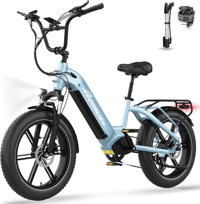 ECORUSH Elektrische Fiets ECO R6 - Trendy 20*4.0 Inch Fat Tire City Commuter EBike met Afneembare 48V 15.6Ah Lithium Batterij - Mountain E-Bike met 250W Motor - 7 Versnellingen - IP54 Waterdicht