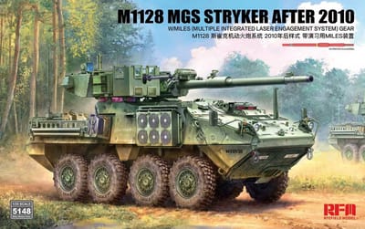 Rye Field Model Modelbouwpakket Auto - 5148 M1128 MGS Stryker Na 2010 met MILES (Multiple Integrated Laser Engagement System) - Amerikaans Gepantserd Voertuig Plastic - 1:35 - Modelbouw