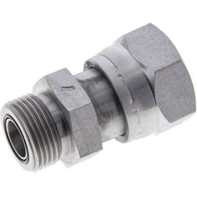 UN 1-7/16''-12 x UN 1-3/16''-12 M/F Verzinkt Stalen Neusstuk ORFS 400 Bar - Hydrauliek - FL2S-MF-EZ-107U-103U-O