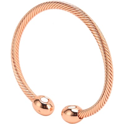 Bracelet Minceur Thérapeutique Magnétique Jonc Câble Torsadé Homme Femme Bracelet Santé Bien-Être beige