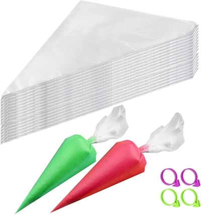 Famanu – spuitzakken met antislip ontwerp, 100 stuks, voor cupcakes, taarten en koekjesdecoratie