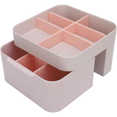 Cosmetische Opbergdoos Organizer met Lade en Deksel Bureau Aanrecht Make-up Lippenstift Kwasten Etui gray