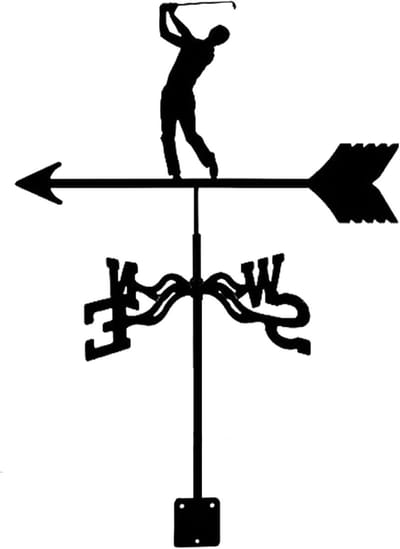 Windvaan Metaal - Windrichting meter - Tuindecoratie Buiten - Roestbestendig Ontwerp - 33 x 56 cm - Metaal