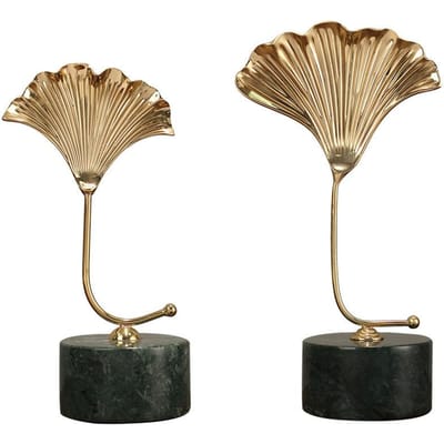 Luxe Stijl Messing Ginkgo Blad Tafelblad Ornamenten Unieke TV-kast Wijnkast Entree Huisdecoratie Decoratie Decoratie Single double leaf ginkgo