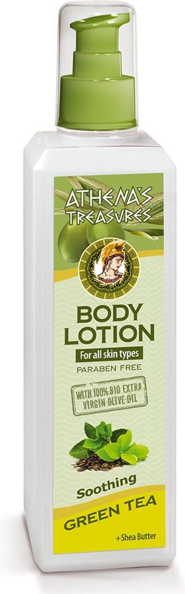 Athena’s Treasures Body Lotion Green Tea 250ml – Hydraterende & Natuurlijke Verzorging met Groene Thee en Biologische Olijfolie