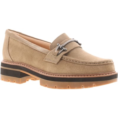 Clarks Dames Platte Schoenen Orianna Bit Leren Instapper beige