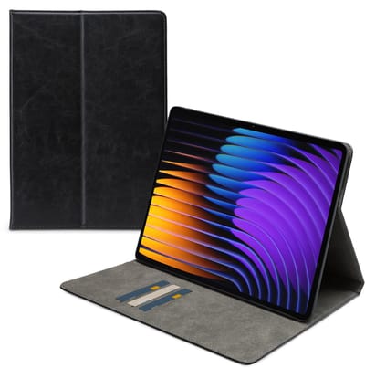 Mobilize Tablethoes geschikt voor Xiaomi Pad 7 Hoes | Mobilize Premium Folio Bookcase | Pasjeshouder voor 3 Pasjes | Telefoonhoesje voor Pinpas / OV Kaart / Rijbewijs - Zwart