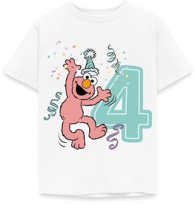 Sesamstraat Elmo Verjaardag 4 Jaar Cadeau T-Shirt Kinderen