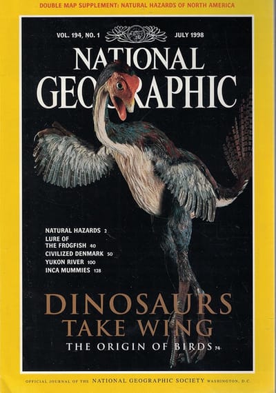 NATIONAL GEOGRAPHIC JULI 1998 EDITIE ENGELS TIJDSCHRIFT (FREE MAP INCLUDED DINO'S)