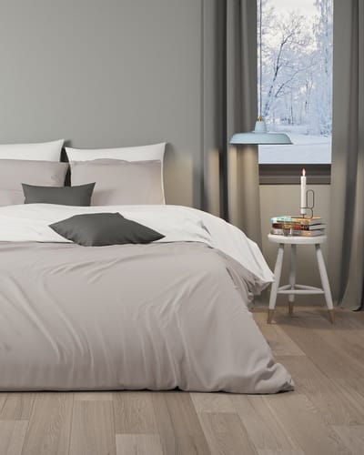 Mistral Home - DEKBEDOVERTREK - flanel - 140 x 200 cm + 65 x 65 cm - eenpersoons - effen kleur - beige
