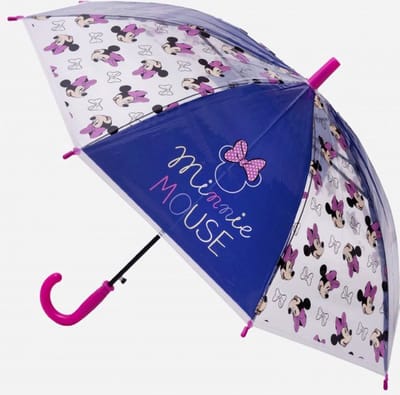 Minnie Mouse Paraplu - Kinderparaplu - Transparant - Roze - Paars
