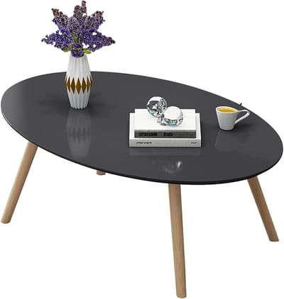 Salontafel - Bijzettafel - Woonkamer Decoratie - Massief Houten Poten - 80x50cm - A