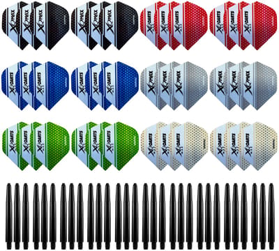 Dragon Darts Dart Flights en Dart Shafts - Multipack - 22 Sets - 66 Stuks - Extra Stevig - Darts Flights - Darts Shafts - Medium
