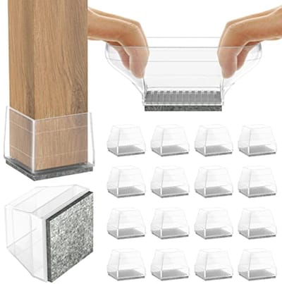 Stoelbeenbeschermers voor hardhouten vloeren - Vilt en Siliconen - 24 Stuks