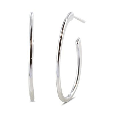 New Bling - 9NB-1393 - zilveren hoop oorbellen - 925 sterling silver - rhodium plated