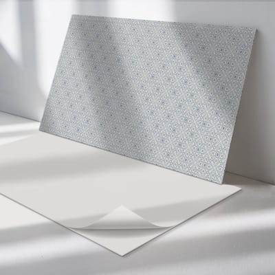 Wallfluent Vinyl Wandpaneel - Geometrisch patroon met ruiten Vinyl Wandbekleding - 100 cm x 50 cm - Blauw PVC wandpaneel - 1 stuk - Rechthoekig Wandbekleding Vinyl - Patroon Wandpaneel - Zelfklevend Muurpaneel - Wandpaneel Keuken en Badkamer