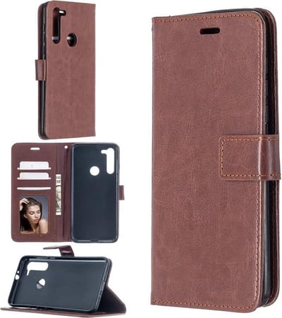 Portemonnee Book Case Hoesje Geschikt voor: Motorola Moto One Fusion Plus -  bruin
