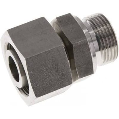 25S & G1'' RVS Rechte Draaidoorvoer Buitendraad 400bar FKM Verstelbaar ISO 8434-1