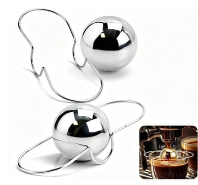 Namajunas - 2 stuks XL espresso-koelbollen geschikt voor Ninja koffiemachines - RVS Espresso-koeler - Espressomachine-accessoires - Espresso-koelbal geschikt voor Ninja Luxe Cafe, ES601 & ES701 koffiezetapparaten - ijsblokjesvorm - ijsbal