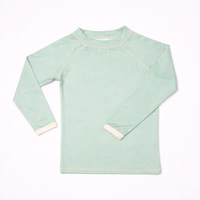 Ducksday - UV-Zwemshirt voor kinderen - UV-werend UPF50+ - Rashguard met Lange mouwen - unisex - Lichtgroen effen - maat 2 jaar