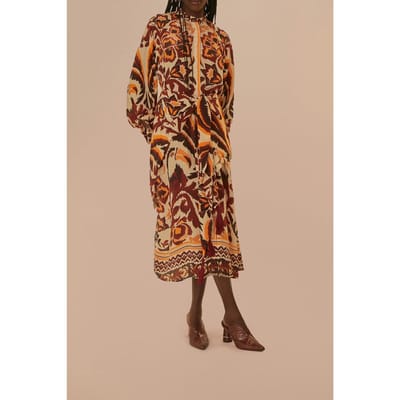 FARM Rio Toucans Scarf Cream Maxi Dress Größe: S | Maxikleider Outlet | Damen | Weiß