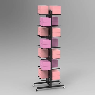 Yogamattenständer & Yoga Zubehör Regal 7-stufig doppelseitig auf Rollen – Yogablöcke, Faszienrollen & Fitness Zubehör Aufbewahrung Organizer für Studio & Home Gym, Schwarz