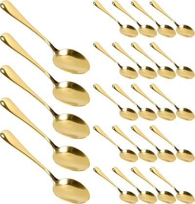 25 Stuks Gouden Theelepels 13,5 cm van Roestvrijstaal, Ideaal voor Koffie, Thee en Toetjes