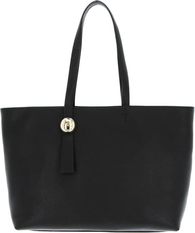 FURLA Leren Schoudertas Shopper Sfera Tote Bag Nero Zwart