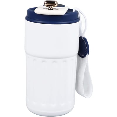 Geïsoleerde Slimme Waterfles Minimalistisch Draagbaar Intelligent Temperatuurdisplay Koffiemok voor Studenten White Blue