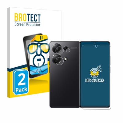 BROTECT - Screenprotector voor Xiaomi Redmi Note 13 Pro 4G (Voor+Camera) - Folie Beschermfolie transparant 2 Stuks