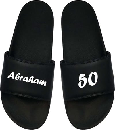 Cadeau Sint - Cadeau Kerst -Cadeau 50 Jaar - Cadeau Abraham - Slippers 50 jaar - Cadeau Badslippers- Badslippers Heren 36